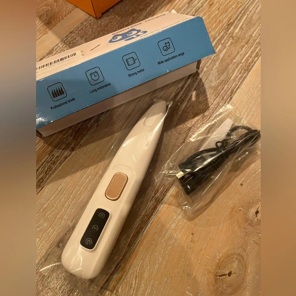 White Electric dog Trimmer with LED light